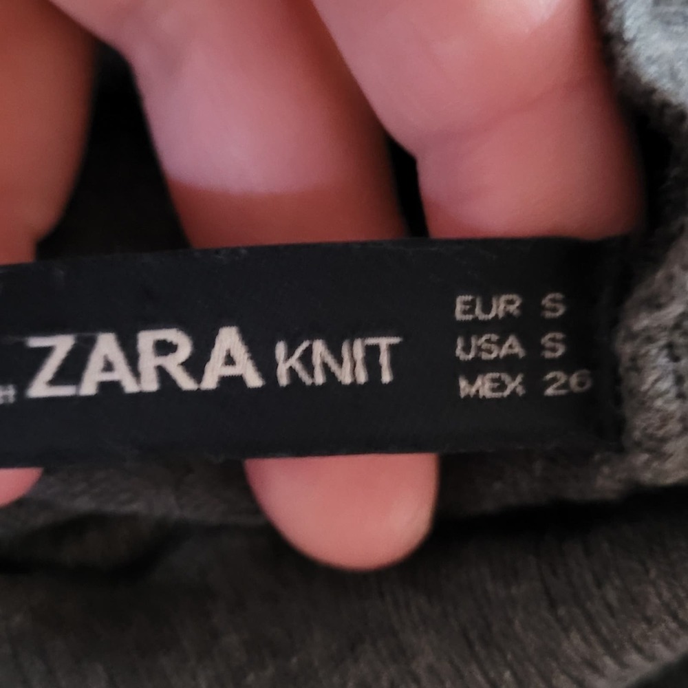 Zara Gray Rib Knit Ruffle Trim Turtleneck Sweater - Picture 10 of 10